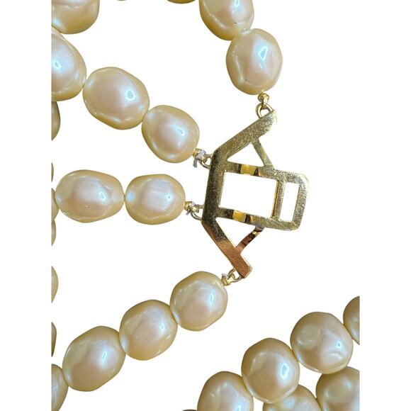 Yves Saint Laurent Vintage Four Strand Baroque Pearl Necklace w/Box & COA - Picture 9 of 16